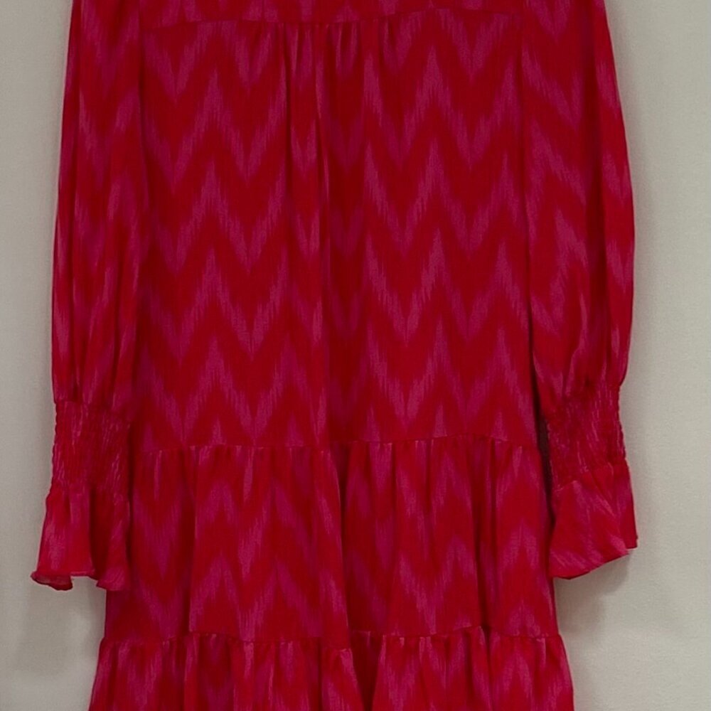 Pomander Place Hot Pink Ikat Kenzo Dress Size M in Hot Pink Ikat - Picture 7 of 13